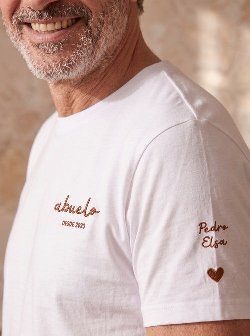 Camiseta bordada "Abuelo desde" personalizada