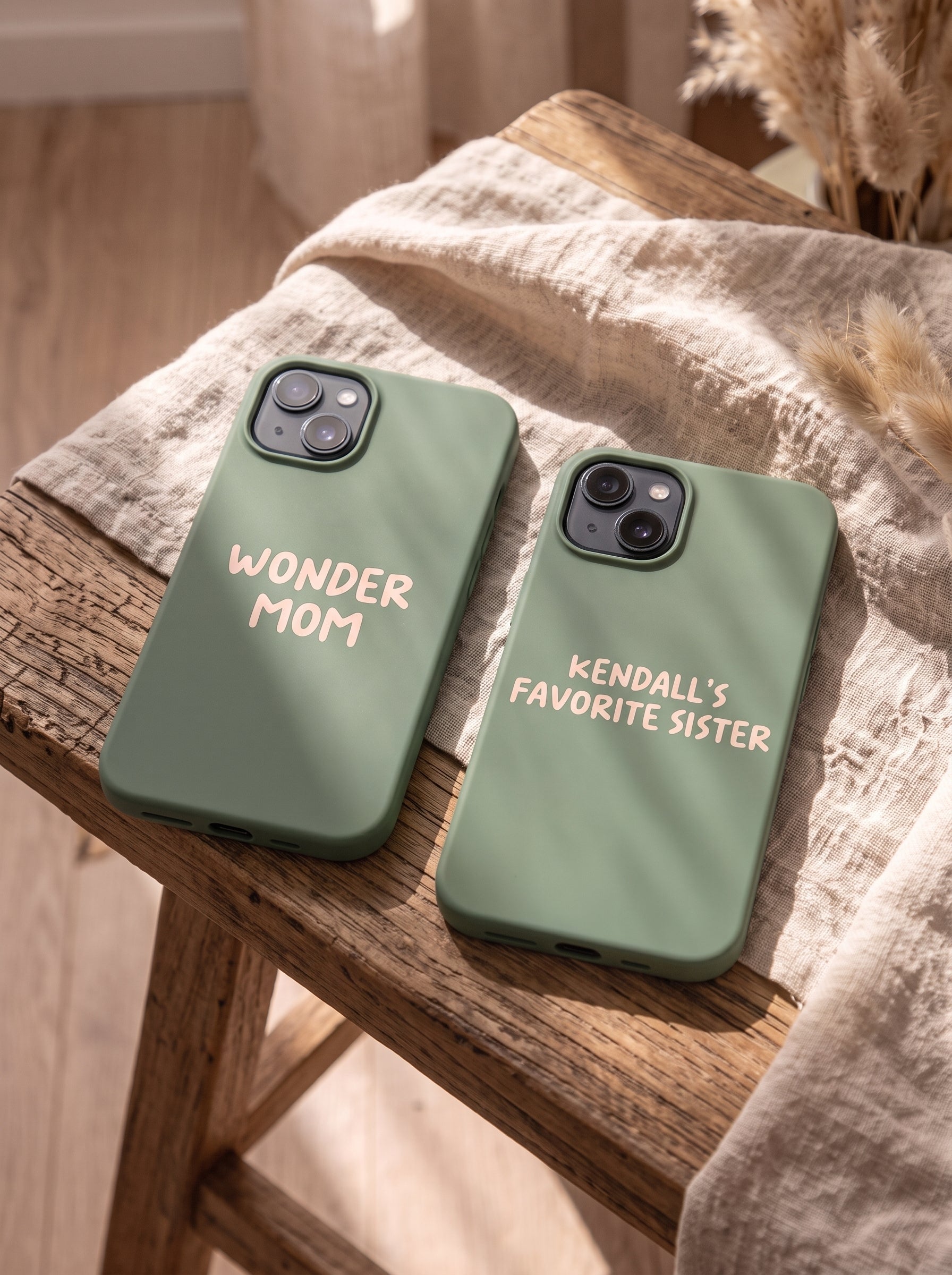 Phone Case Green color with custom text