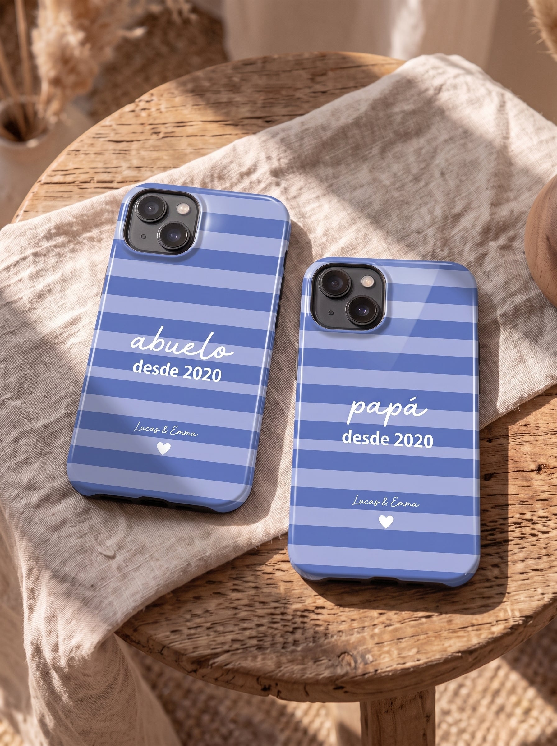 Funda personalizada para Papá o Abuelo con fecha y nombres